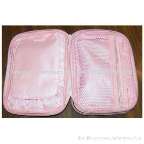 Pink Expandable Makeup Bag, Measures 7 x 5 x 1-inch